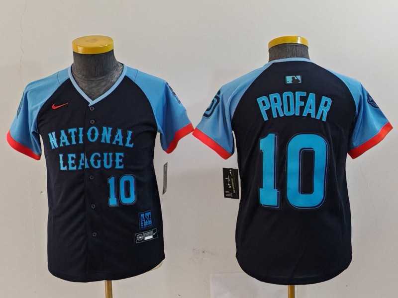 Youth San Diego Padres #10 Jurickson Profar Number Navy 2024 All Star Limited Stitched Jersey->2024 mlb all-star->MLB Jersey